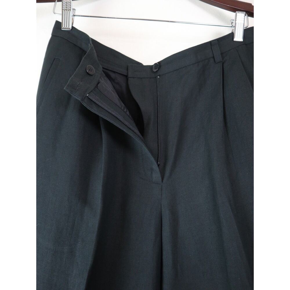 Vintage Ann Taylor Size 12 Linen Blend High Waist Dress Pants Black - Picture 3 of 7